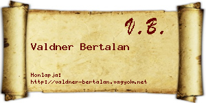 Valdner Bertalan névjegykártya